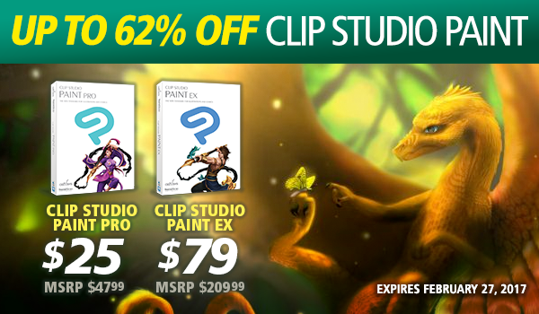 UP TO 62% OFF CLIP STUDIO PAINT